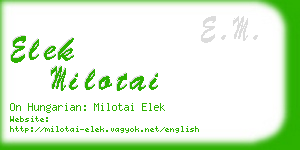 elek milotai business card